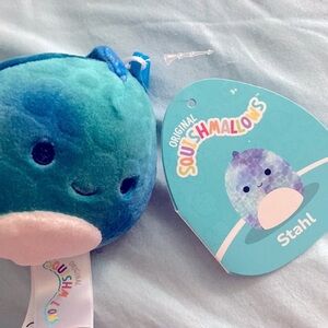 NWT 3.5” Stahl the Blue Dinosaur  Squishmallow Clip 2023